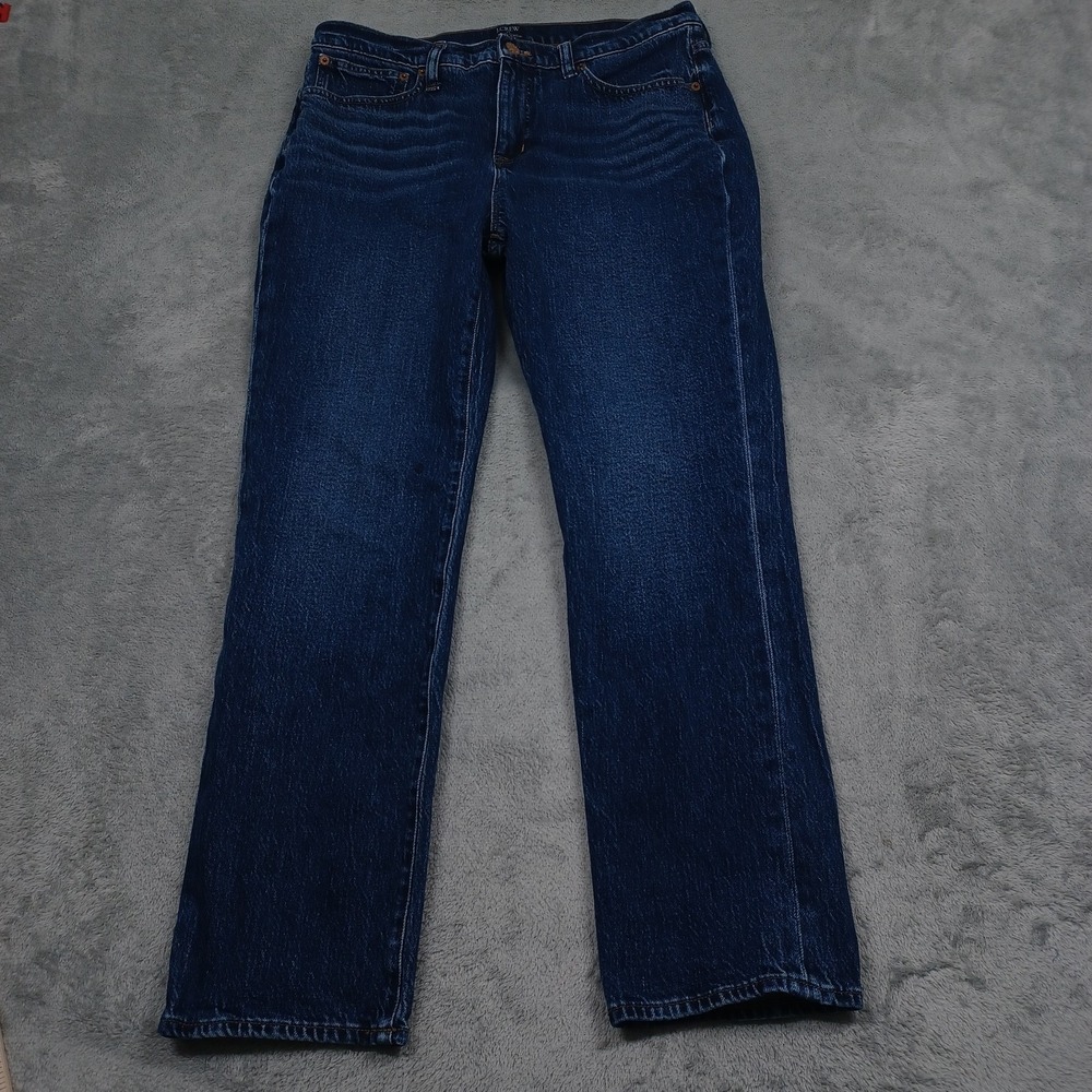 J Crew Jeans Womens 29 Blue Denim Mid Rise Flare Cropped Preppy Modern‎